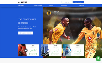 Oinvest homepage overview